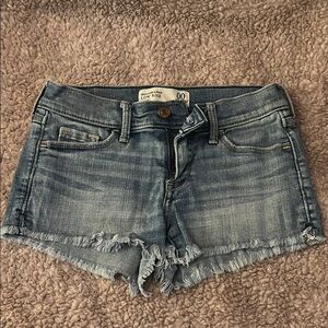 Abercrombie and Fitch low rise jean shorts, size 00/24